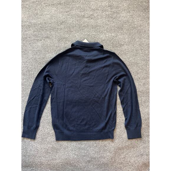 J.Crew Merino Wool Blend Sweater Polo Navy Small NWT - Picture 3 of 9
